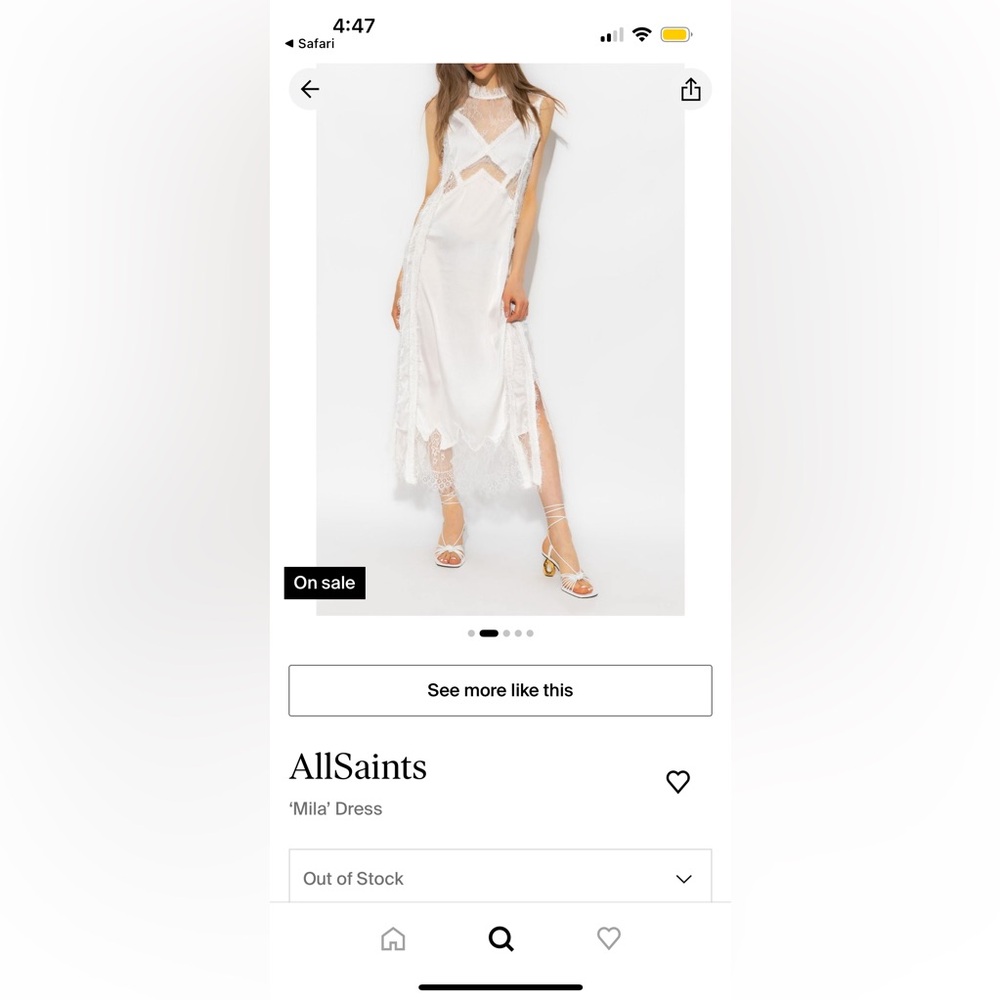 All Saints Mila Dress, White